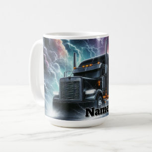 Semi Truck in einem pulsierenden Blitzgesturm Kaffeetasse