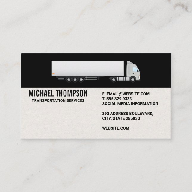 Semi Truck | Logistiktransport Visitenkarte (Vorderseite)
