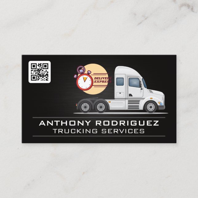 Semi Trucking Services | QR Code Business Card Visitenkarte (Vorderseite)