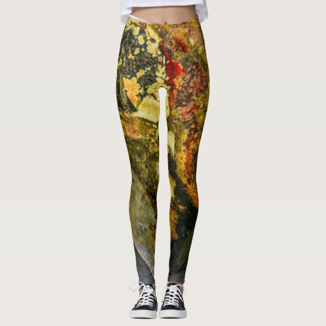 Semi-wertvolle Edelsteinstruktur Leggings (Vorderseite)