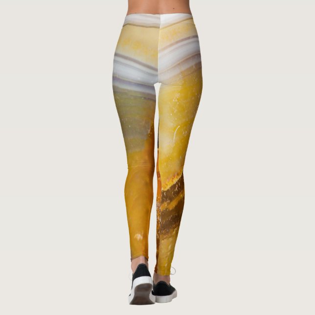 Semi-wertvolle Edelsteinstruktur Leggings (Rückseite)
