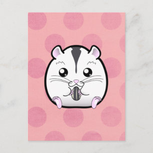 Semi White Russian Zwarf Hamster Postkarte