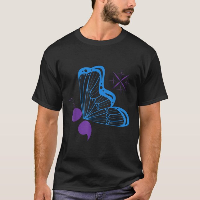 Semicolon 988 Butterfly Suicide Prevention Awarene T-Shirt (Vorderseite)