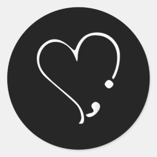 Semicolon Auch das soll psychische Gesundheit Runder Aufkleber