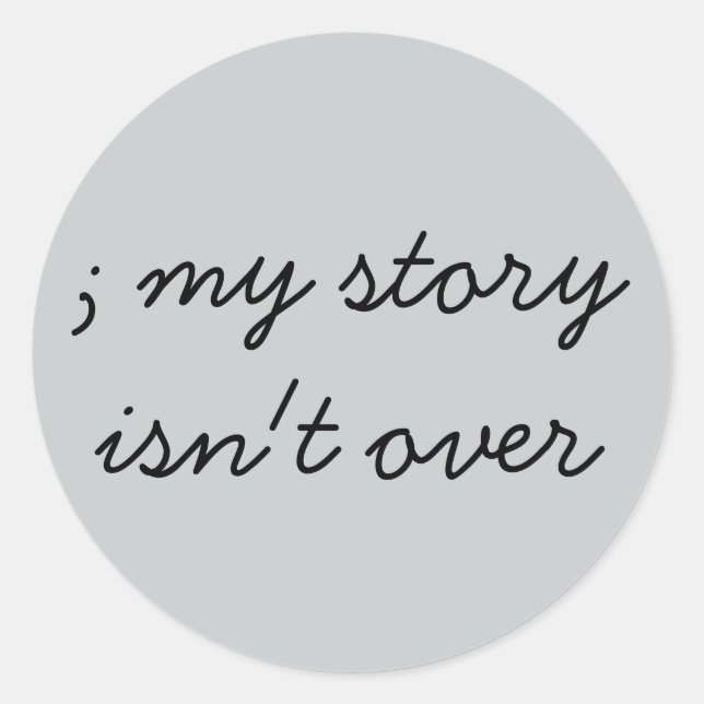 SemiColon; Bewusstsein für psychische Gesundheit Runder Aufkleber (Vorderseite)