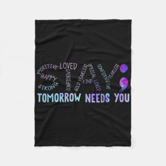 Semicolon Bleibe Morgen braucht Sie Fleecedecke