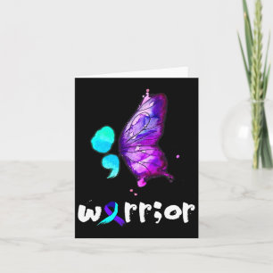 Semicolon Butterfly Aquarell Suizidprävention Karte