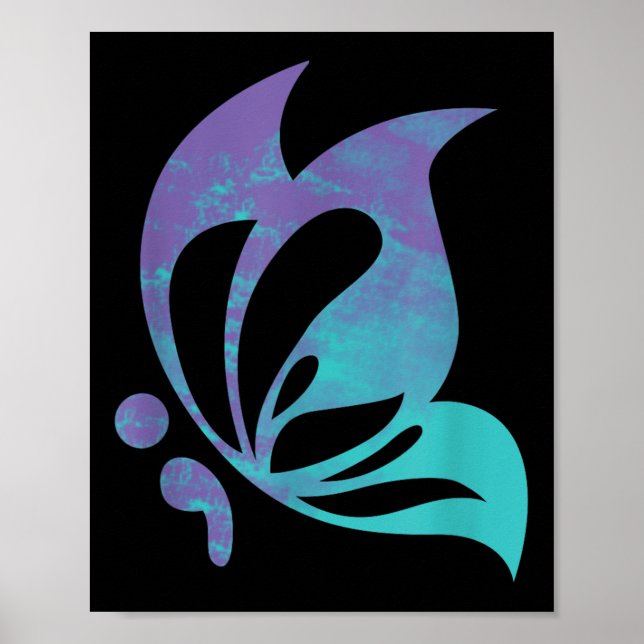 Semicolon Butterfly Mental Suicide Prevention Awar Poster (Vorne)