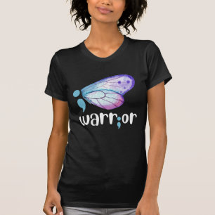 Semicolon Butterfly - Suizidprävention Bewusstsei T-Shirt