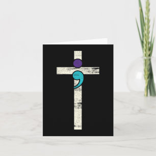 Semicolon Cross Mental Health Awareness Costume Wa Karte