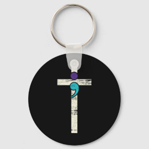 Semicolon Cross Mental Health Awareness Costume Wa Schlüsselanhänger