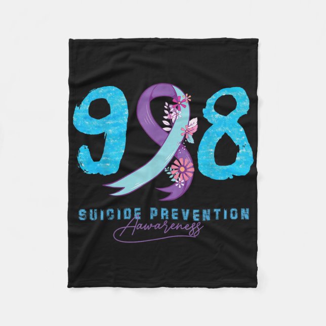 Semicolon Depression Suizidprävention Bewusstsein Fleecedecke (Vorderseite)