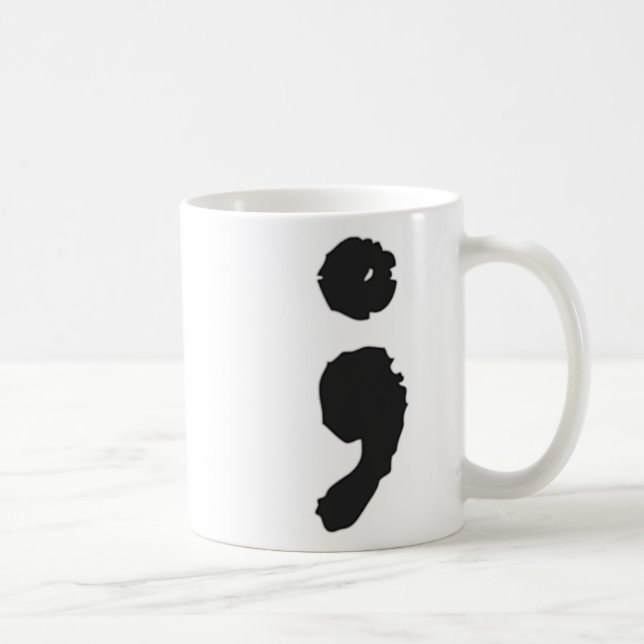 Semicolon ; Depression und Selbstmordgedanken Kaffeetasse (Rechts)