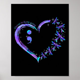 Semicolon Dragonfly Suizidprävention Monat Poster
