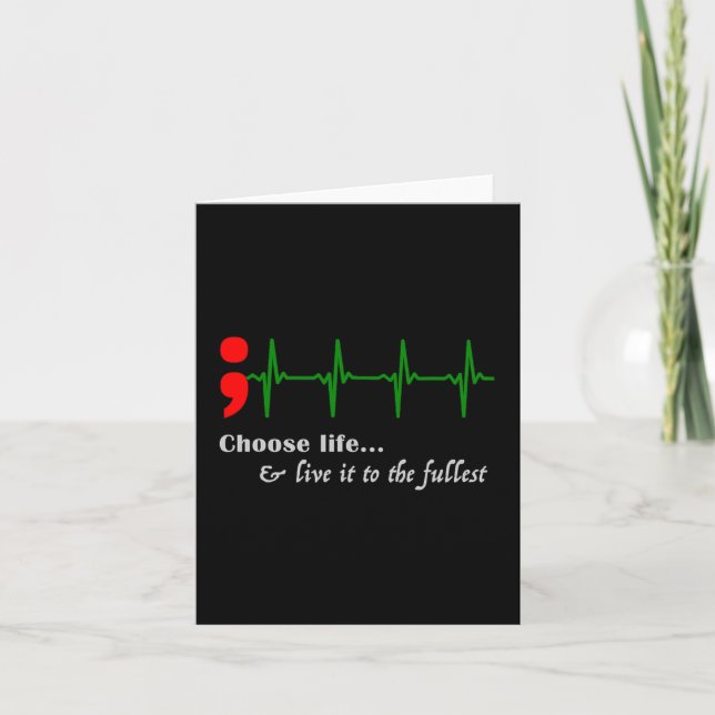 Semicolon EKG Suicide Awareness Prevention Karte (Vorderseite)