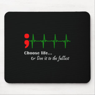 Semicolon Ekg Suizidbewusstsein Prävention Mousepad
