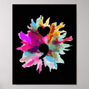 Semicolon-Geschenk Suizidprävention Krieg Poster