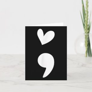 Semicolon Heart Angst Psychische Gesundheit Bewuss Karte