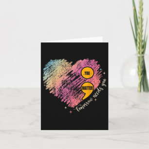 Semicolon Heart Retro Mental Health Awareness Karte