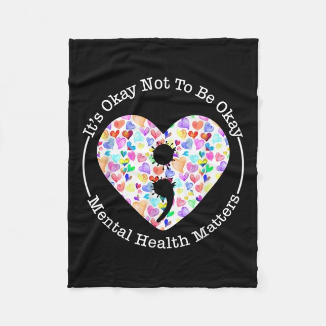 Semicolon Heart Suicide Pr Fleecedecke (Vorderseite)