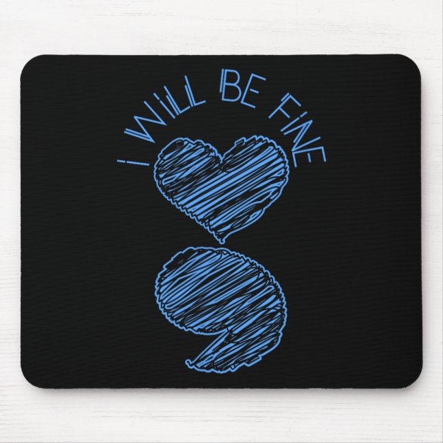 Semicolon I Will Fine Suicide Depression Awaren Mousepad (Vorne)