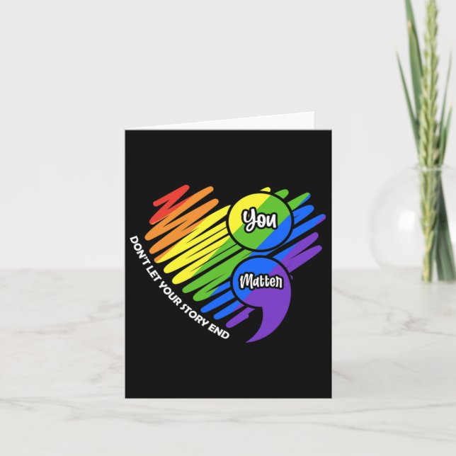Semicolon Lgbtq Suicide Pr Karte (Vorderseite)