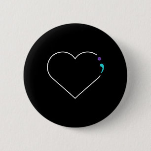 Semicolon Mental Health Awareness Button
