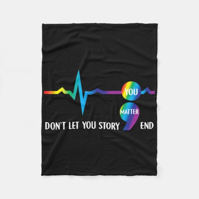 Semicolon Mental Health Awareness Suicide Preventi Fleecedecke (Vorderseite)