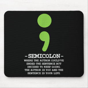 Semicolon Mental Health Awareness Suicide Preventi Mousepad