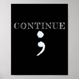 Semicolon Mental Health Awareness Suicide Preventi Poster