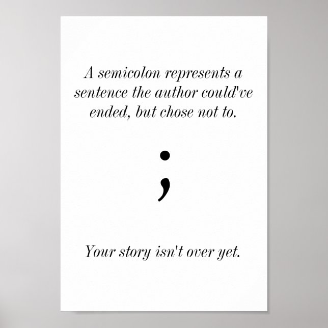 Semicolon-Plakat Poster (Vorne)