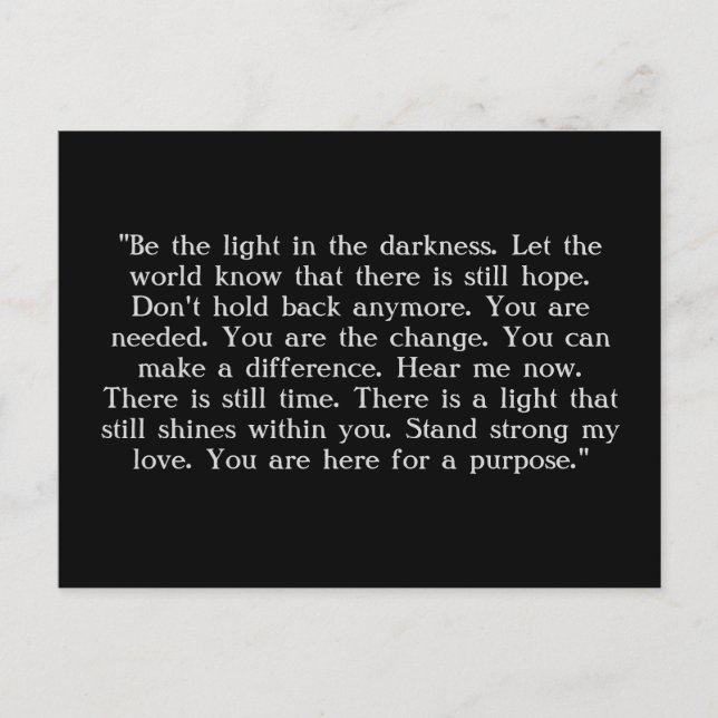 Semicolon Project "bleibe" Postkarte (Vorderseite)