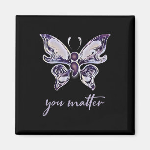Semicolon Project Depression Awareness Butterfly Y Magnet