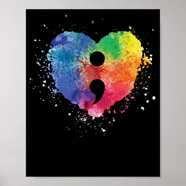 Semicolon Project Mental Health Awareness Poster (Vorne)
