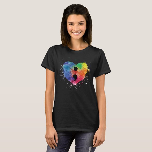 Semicolon Project Mental Health Awareness T-Shirt (Vorne ganz)