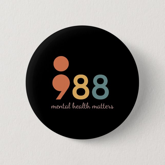 Semicolon Psychische Probleme Suizid Prävention Button (Vorderseite)