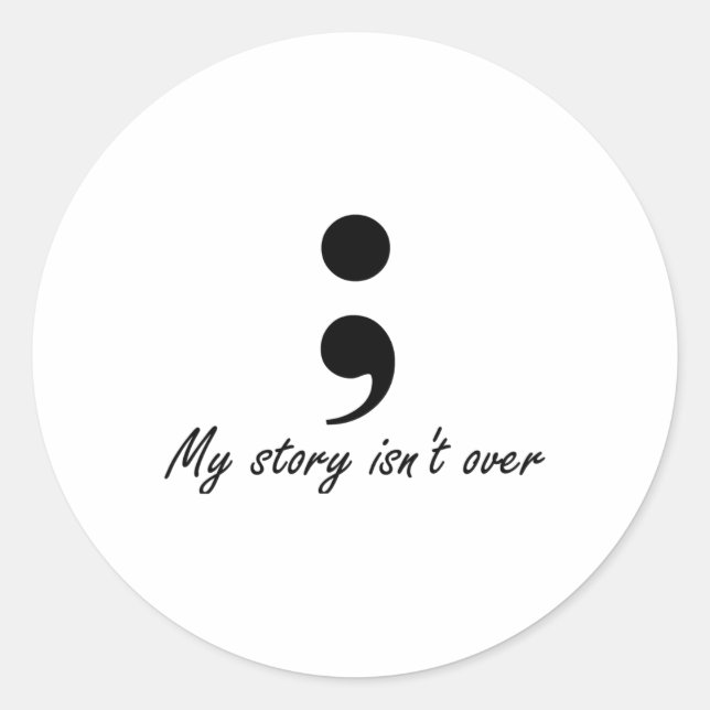 Semicolon Runder Aufkleber (Vorderseite)