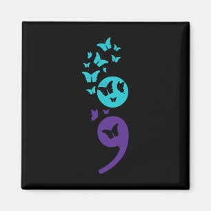 Semicolon Suicide Awareness Mental Health Magnet