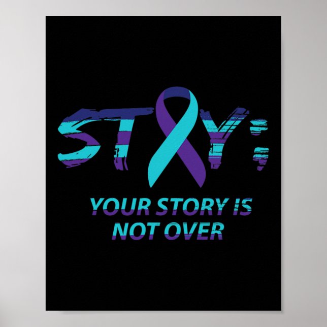 Semicolon Suicide Awareness Mental Health Poster (Vorne)