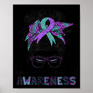 Semicolon Suicide Awareness Messy Haair Bun for Wo Poster