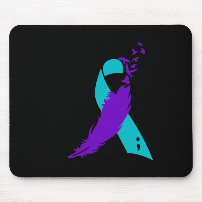 Semicolon Suicide Awareness Ribbon Mousepad (Vorne)