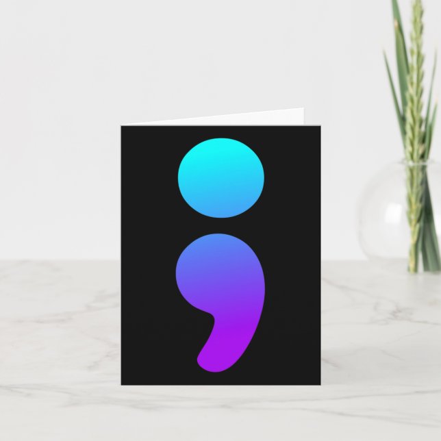 Semicolon Suicide Awareness Semi Colon Suicide Pre Karte (Vorderseite)