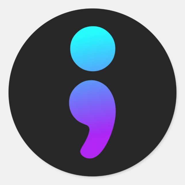 Semicolon Suicide Awareness Semi Colon Suicide Pre Runder Aufkleber (Vorderseite)