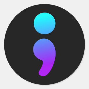 Semicolon Suicide Awareness Semi Colon Suicide Pre Runder Aufkleber
