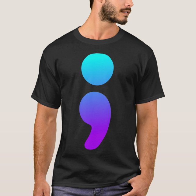 Semicolon Suicide Awareness Semi Colon Suicide Pre T-Shirt (Vorderseite)