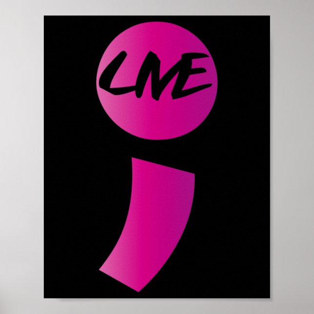 Semicolon Suicide Bewusstsein Suiziddepression Poster (Vorne)