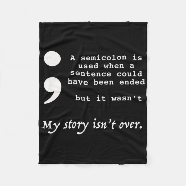 Semicolon Suicide Prevention Awareness Fleecedecke (Vorderseite)