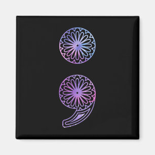 Semicolon Suicide Prevention Awareness Mental Heal Magnet