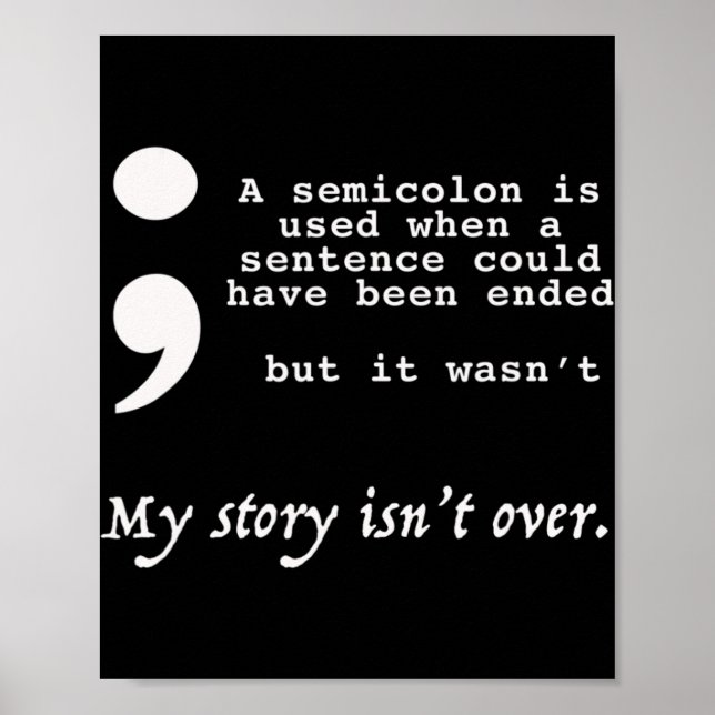 Semicolon Suicide Prevention Awareness Poster (Vorne)