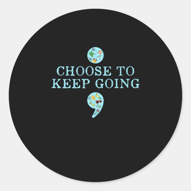 Semicolon Suicide Prevention Awareness Runder Aufkleber (Vorderseite)